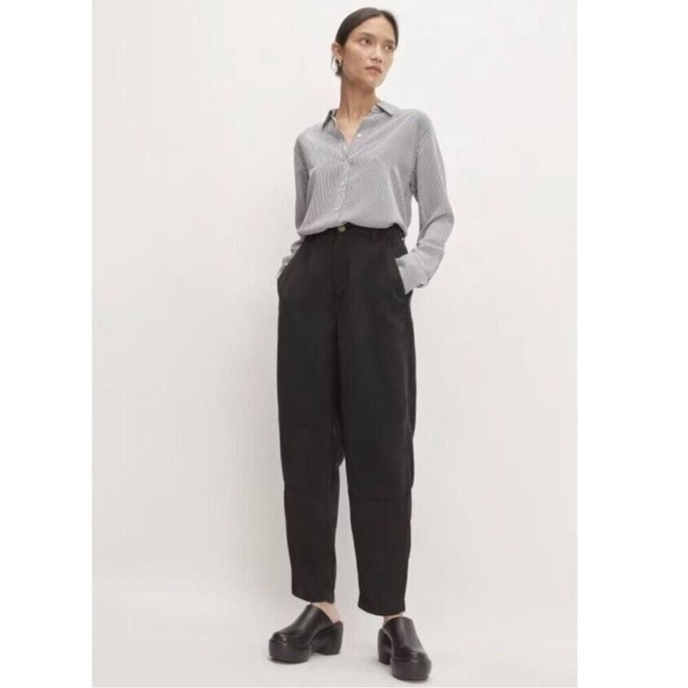 Everlane The Tencel Relaxed Chino Pants‎ Tapered Soft Slouchy Black NEW Size 0